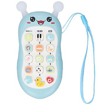 Adjustable Volume Music Phone Toy for Babies Soft Wear Resistant Educational Teething Toy Gift Blue Durable Childrens Toy
