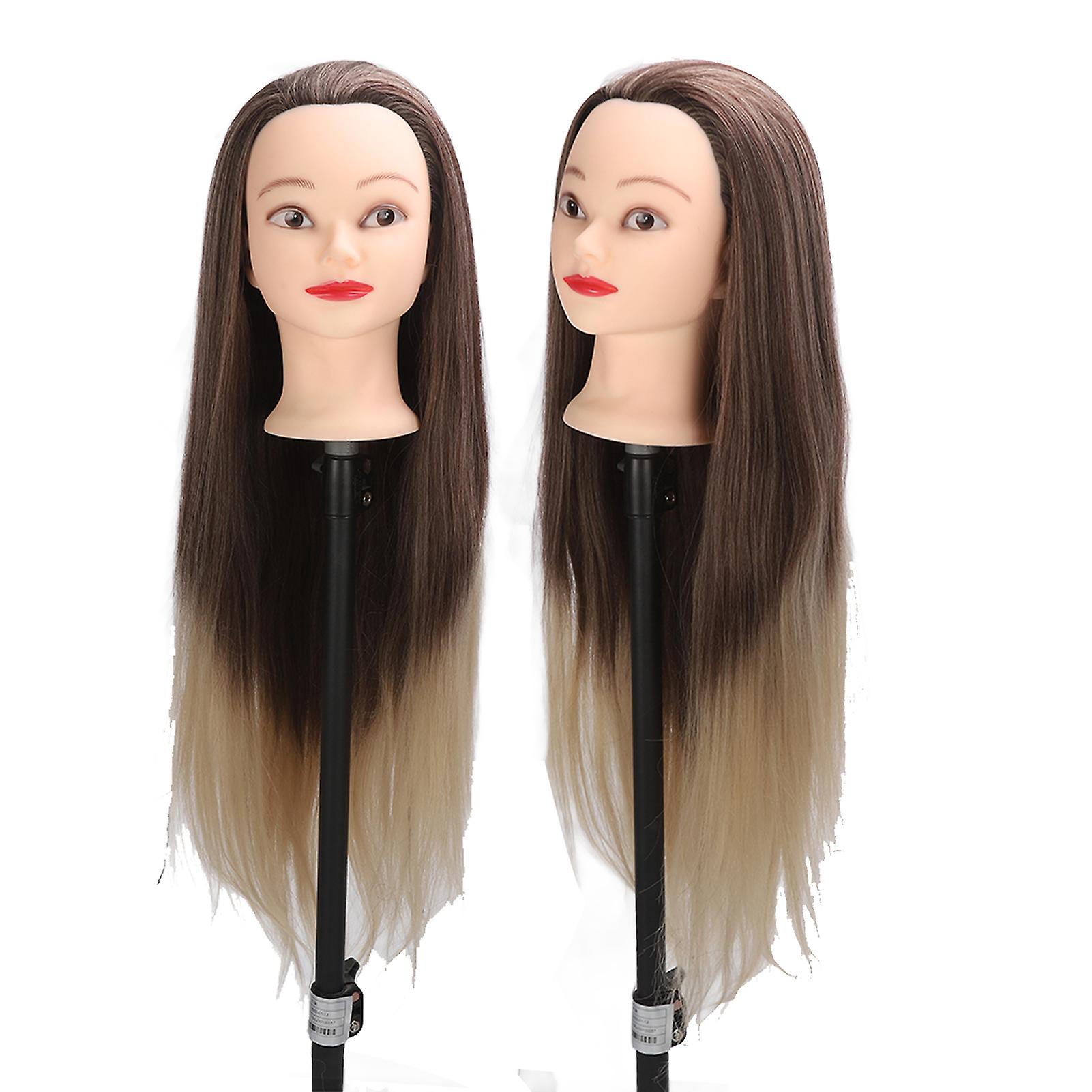 Trainingskopf Langes weiches Haar Friseur-Styling-Mannequin Kopf-Hut-Display zum Bügeln Flechten