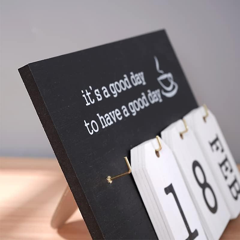 Block Calendar For Desk Wooden Perpetual Desk Calendar - Vintage