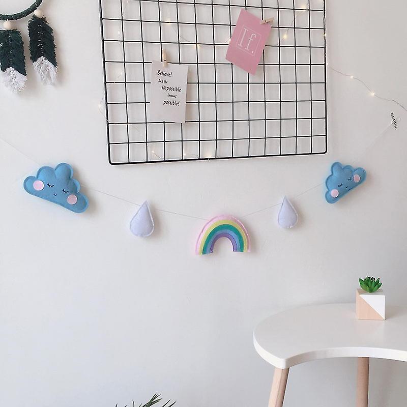 Hanging Decor Wall Ornament String Cartoon Rainbow Cloud String Play Tent