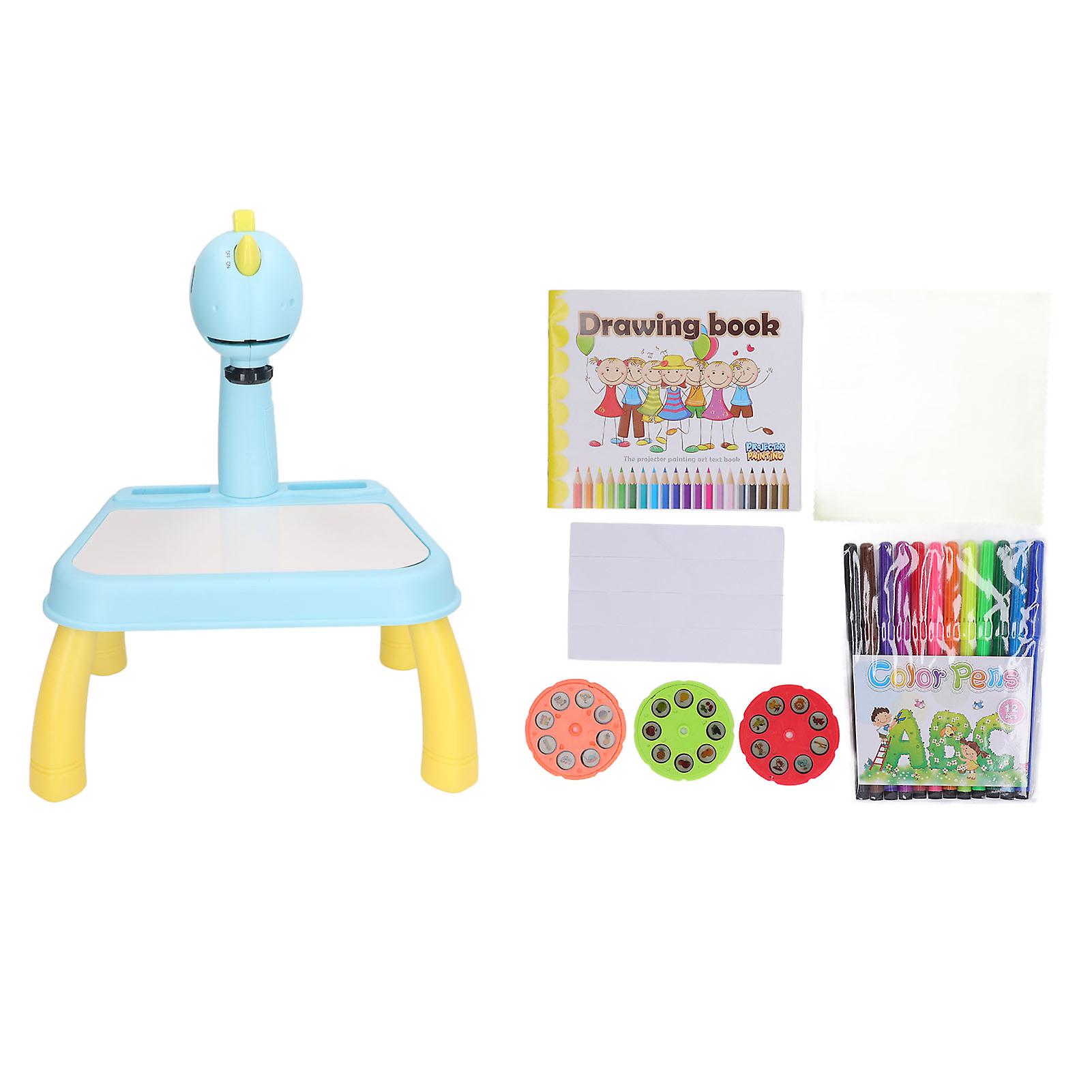 Drawing Projector Table Cute Dinosaur Design Bright Colors Detachable Smart Sketcher Projector for Kids Education Green Dinosaur