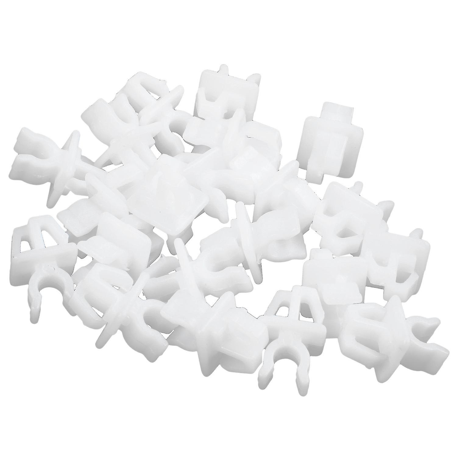 Auto Car White Plastic Hood Prop Rod Support Clips 20 Pcs