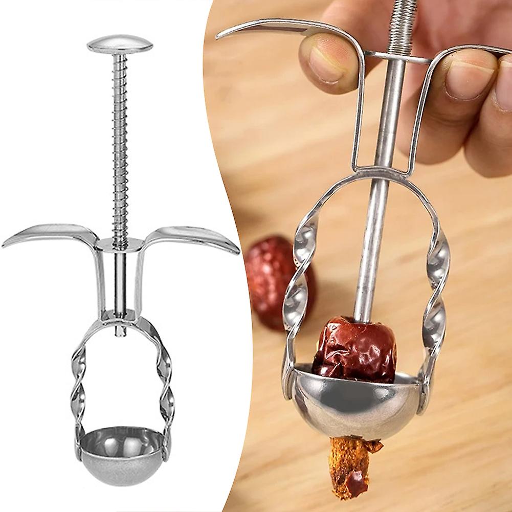 Stainless Steel Handheld Red Date Corer Easy Using Reusable Fruit Cores Pitter for Home/Kitchen