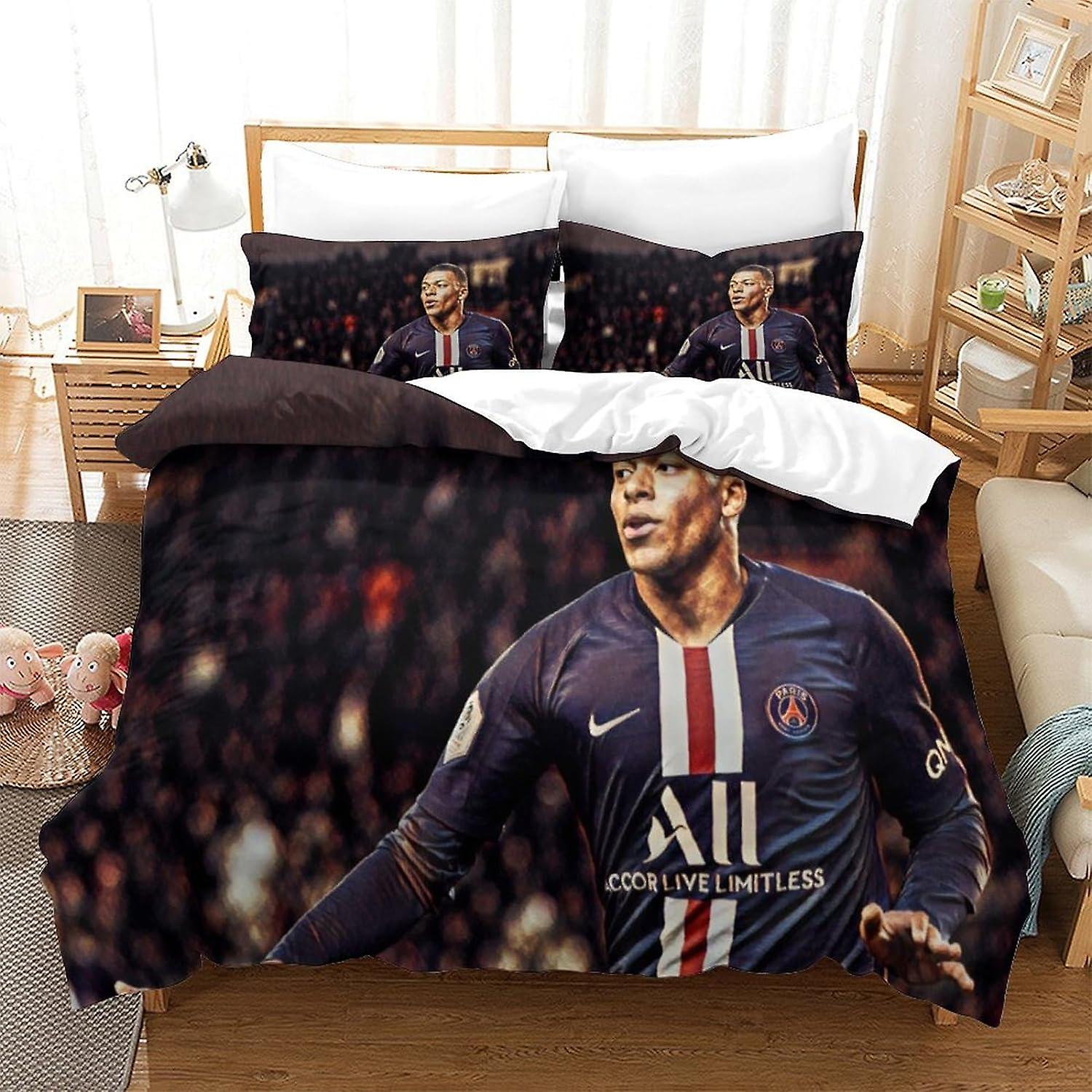 HOUKIG Kylian Mbappe - طقم مراتب ديكور سكني للأطفال ، طقم مراتب حمام مائي ، 3 قطع ، مرتبة حديثة مع نجم كرة قدم ،