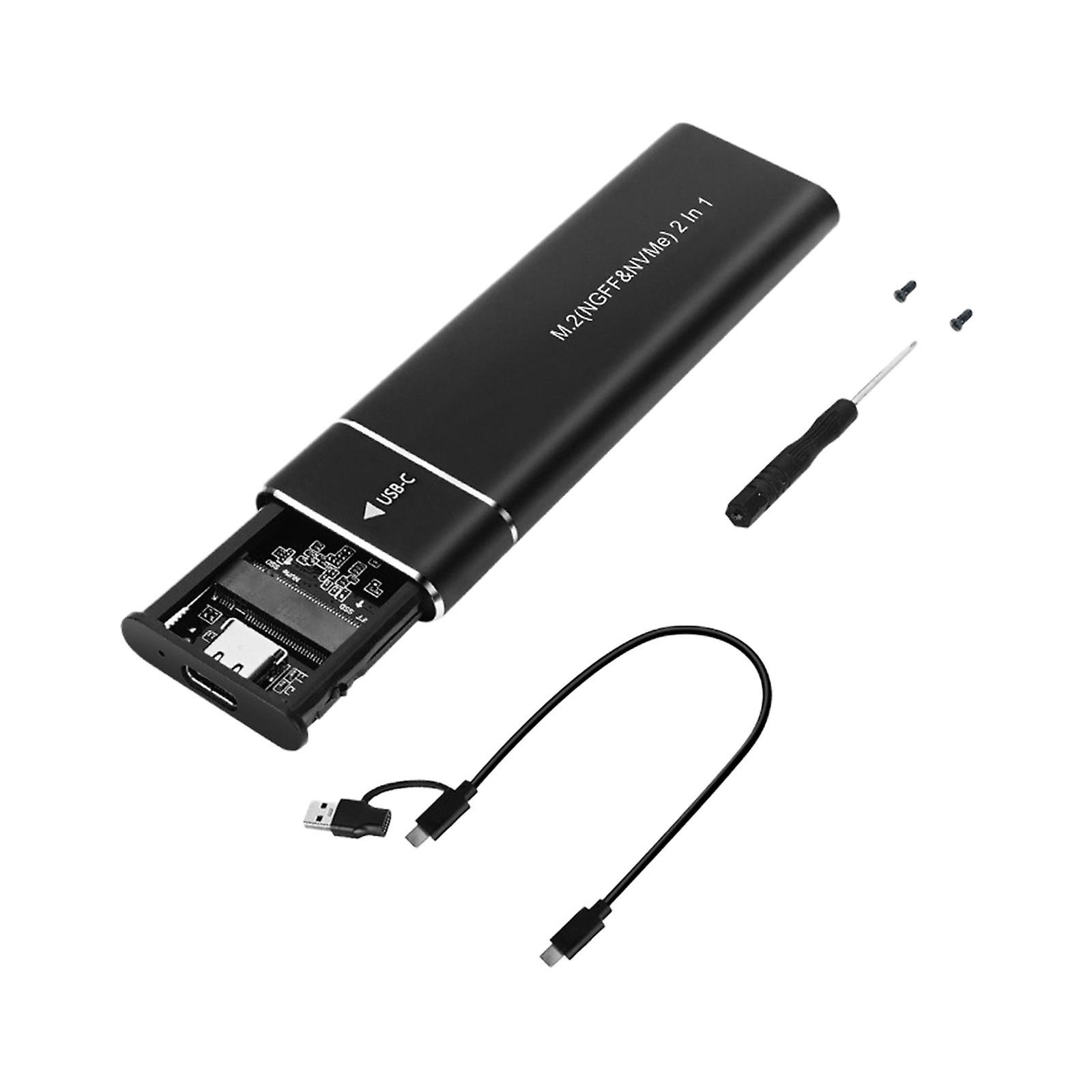 M.2 Enclosure Adapter Support M Key/B+M Key for External Case Equipment Black