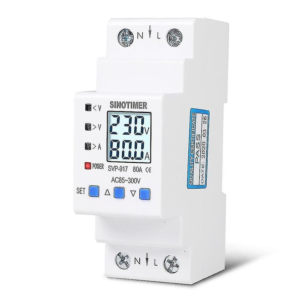 63a 80a Din Rail Adjustable Over Under Voltage Protective Device - Current