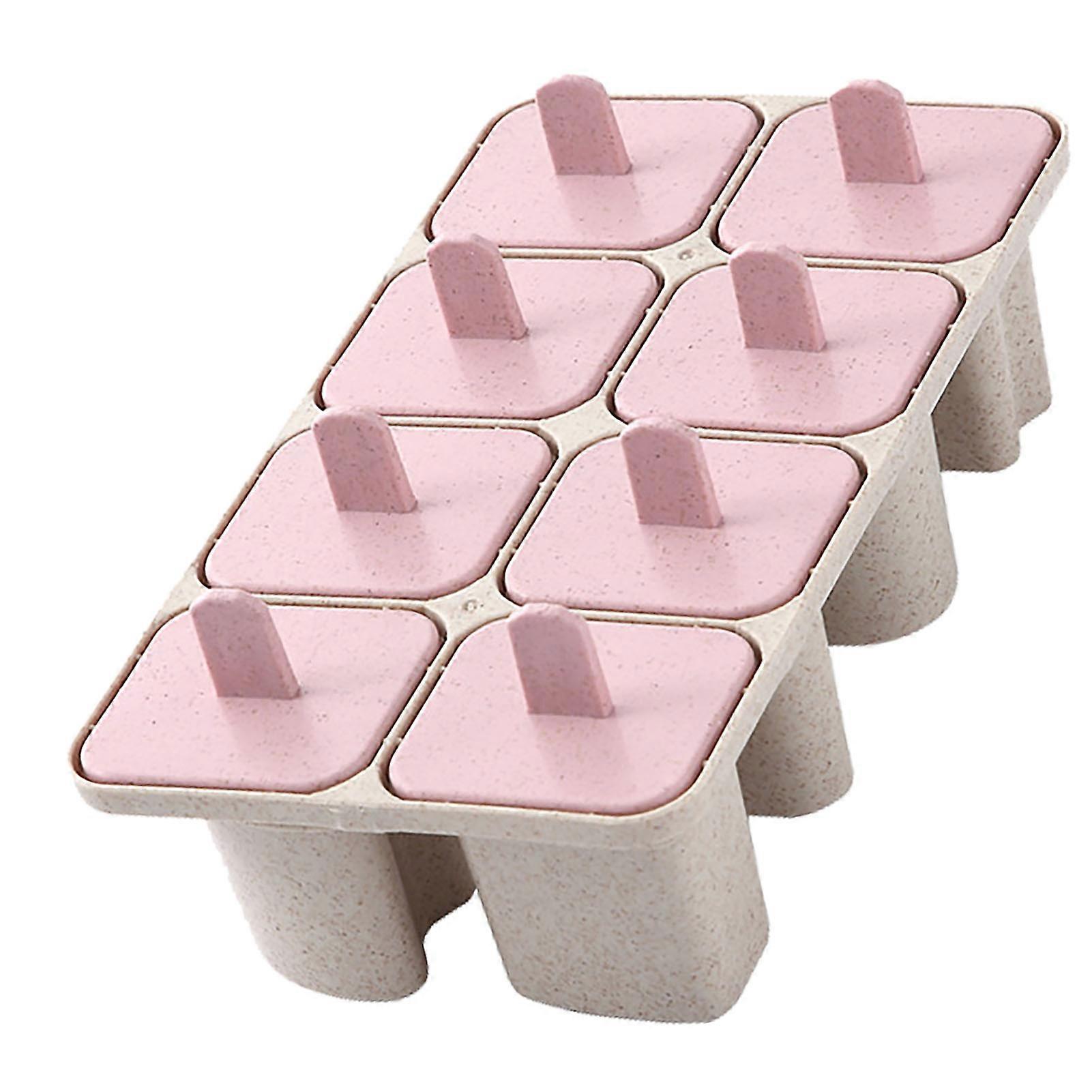 DIY Letter 8-Grid Pink Cube Ice Mold with Lid for Juice Chocolate