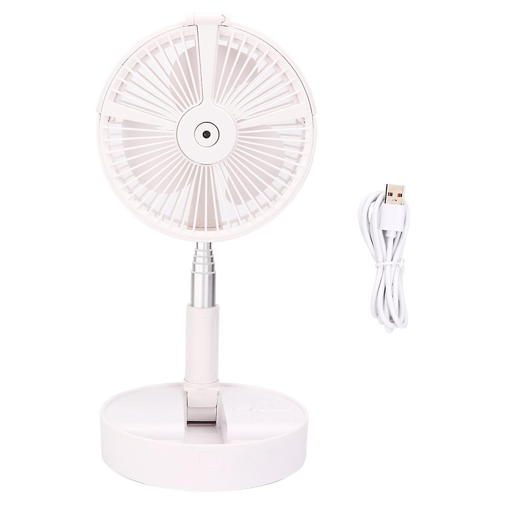 Portable Telescopic Desktop Fan Folding Atomizing Hydrating LED Fan USB Charging