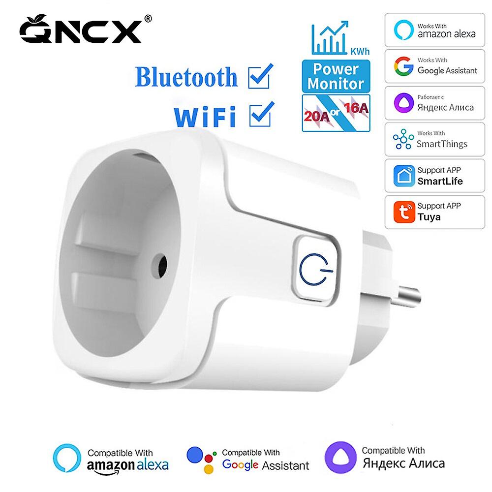 Tuya 16a 20a Smart Plug Wifi Socket Eu Power Monitoring Timing Function Works With Alexa Google Home Alice Smartthimgs
