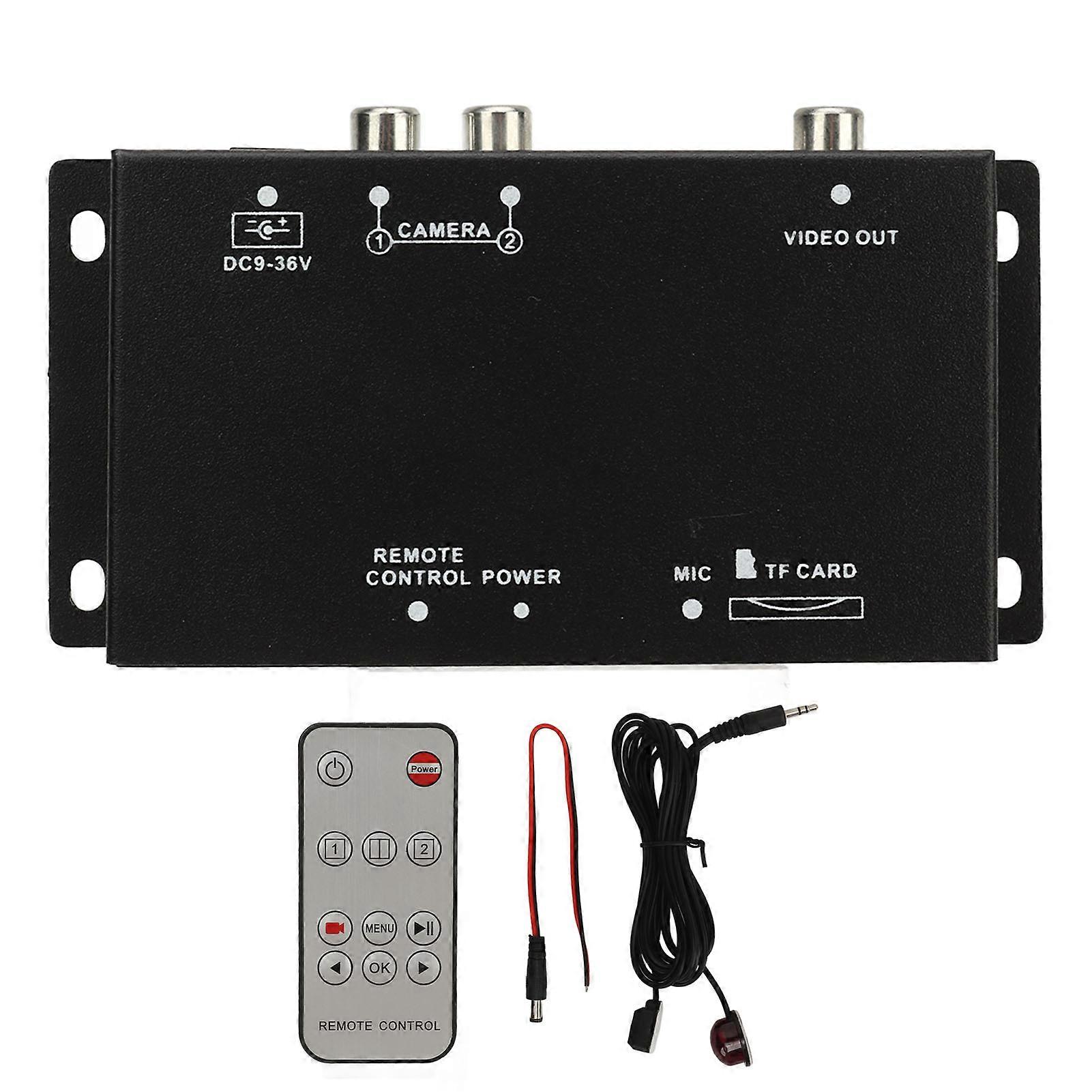 DC 12V 24V 2 Channel Mobile Digital Video Splitter Control Box Backup Camera 720P Image Switch for RVs Vans Trucks