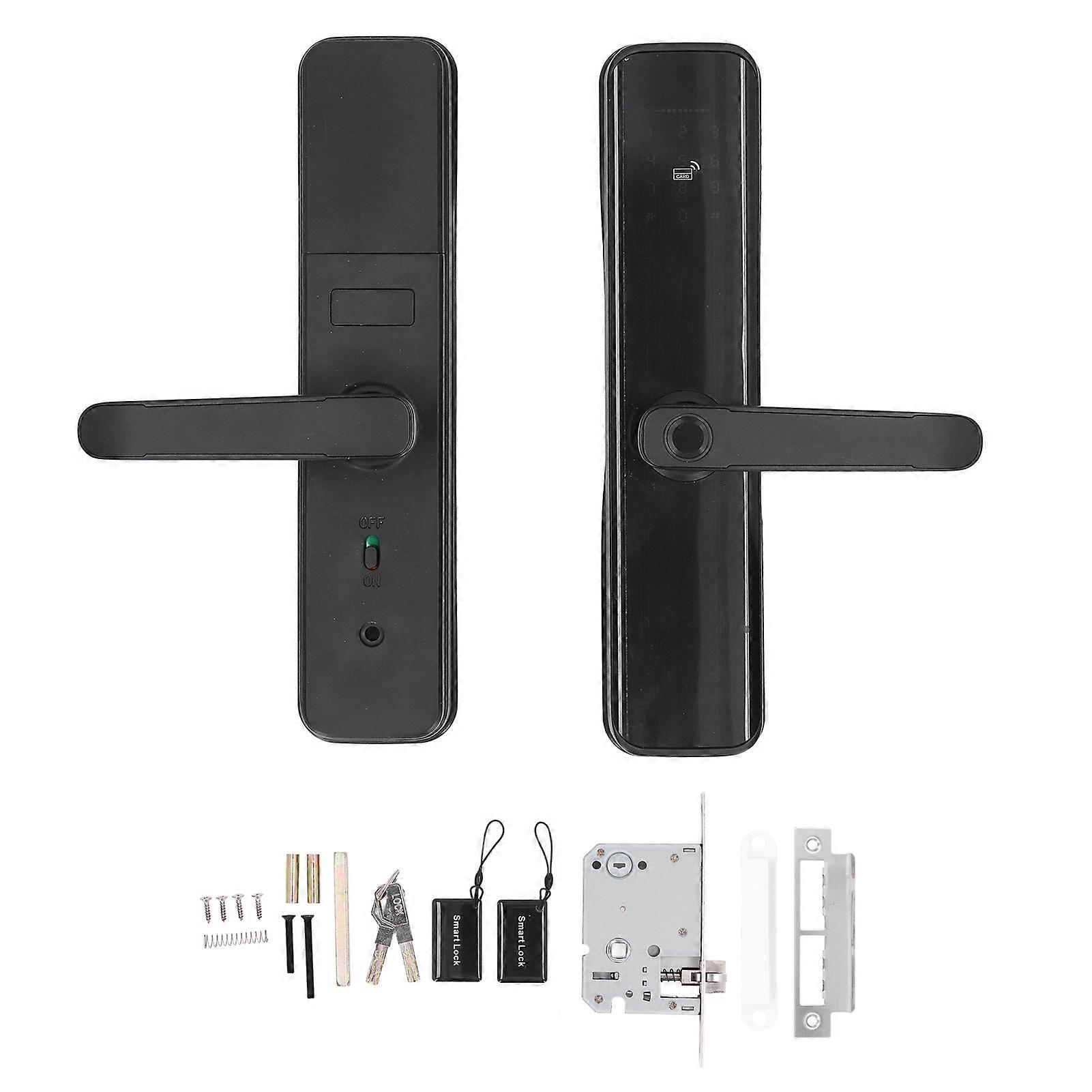 Bluetooth Smart Door Lock Keyless Entry System Fingerprint Password App Key Card Multiple Unlock Methods For Tuya