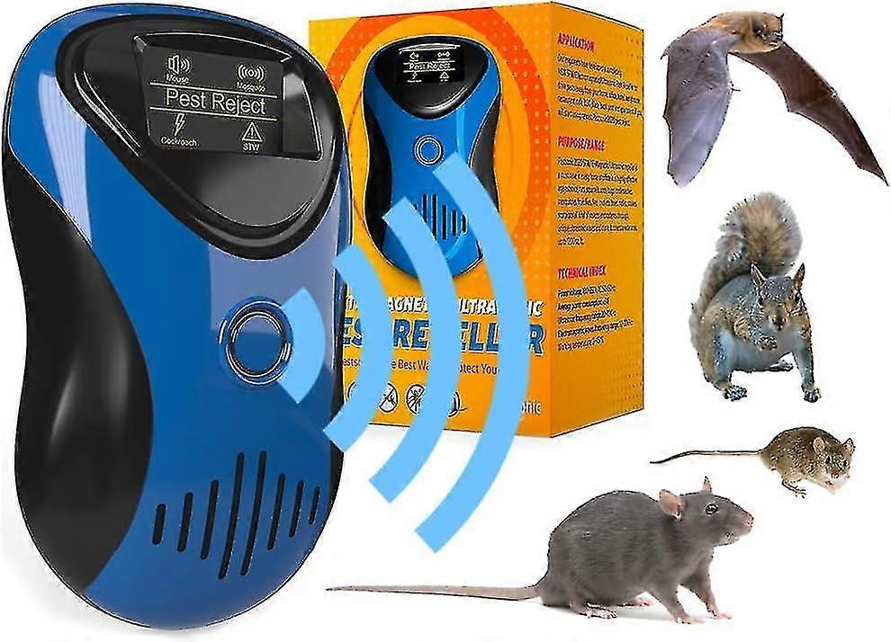 جديد 2023 الفئران الفئران القوية الجرذ الخفافيش السنجاب طارد (مع Lcd) - في الهواء الطلق / داخلي - مبيد الآفات بالموجات فوق الصوتية الإلكترونية المكونات في - رادع القوارض C