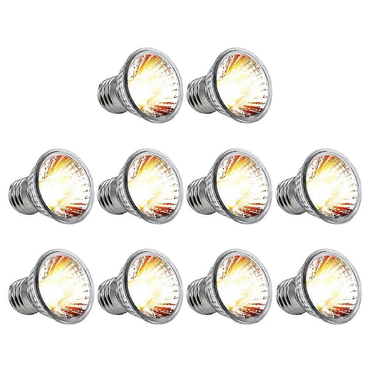 10PCS Reptile Lamp Bulb Turtle Basking UV Light Bulbs Heating Light Full Spectrum Sunlamp for Amphibians,75W