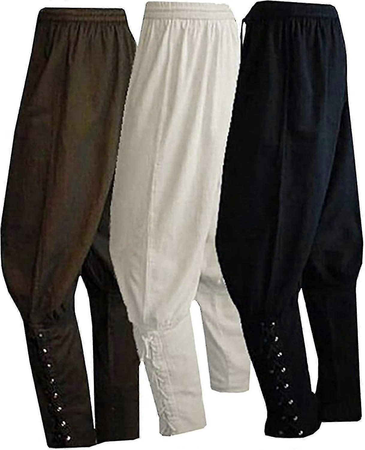 מכנסיים מפוספסים בקרסול גברים מימי הביניים נווט ויקינגי פיראט תלבושות מכנסיים גותיים רנסנס מכנסיים גותיים מכנסיים גותיים