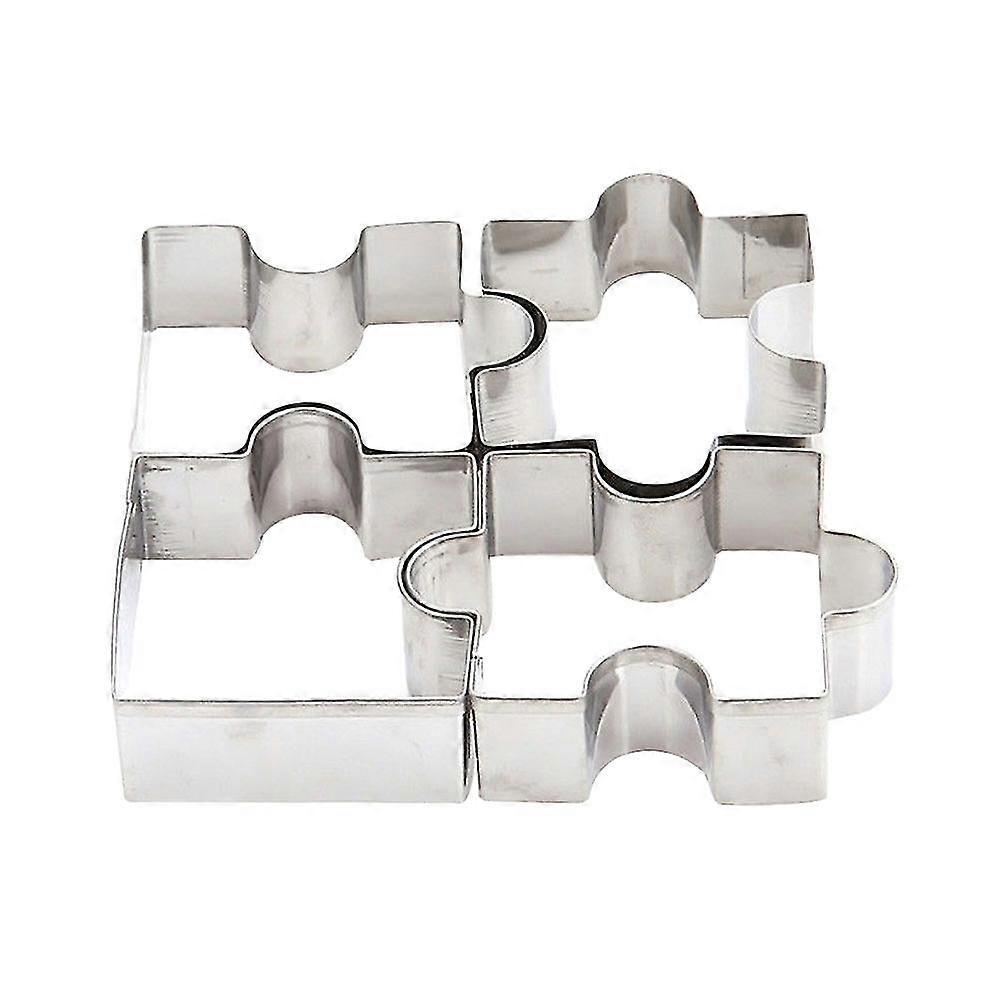 4stk / sett puslespillform rustfritt stål kjeks mold cookie cake DIY mugg kutter