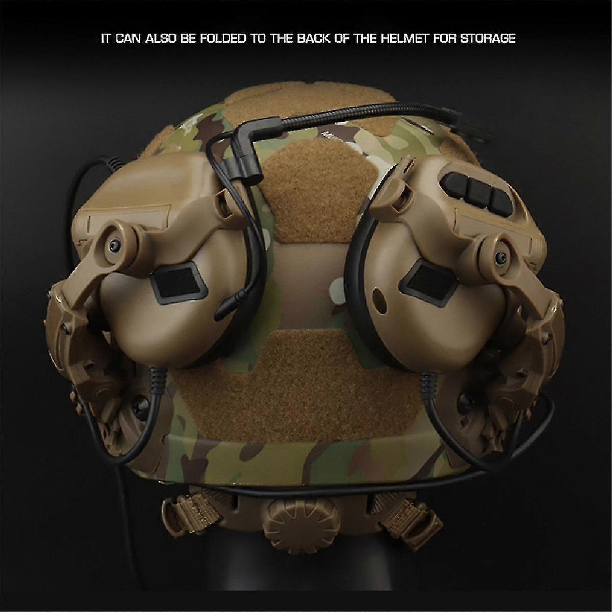 حامل سماعة الرأس التكتيكية المثبتة على خوذة ملحق السكك الحديدية محول كيت قابل للتعديل بيك آب إلغاء الضوضاء
