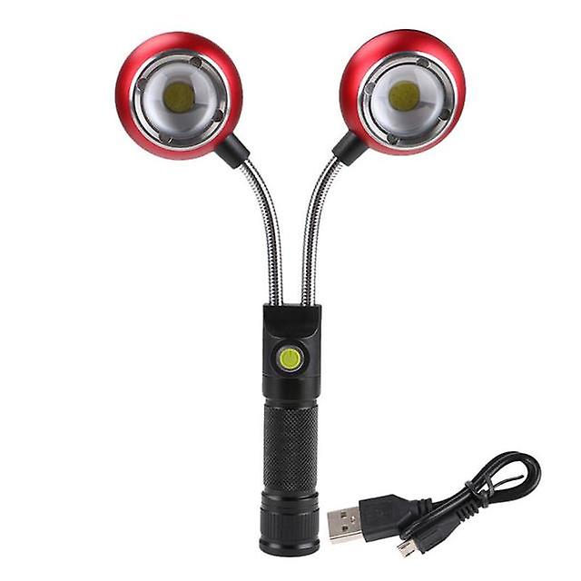 Outdoor Camping Tent Lamp Flashlight 2 Cob Led Work Light Magnetic Light Flashlight Usb Cable Foldable Flashlight Usb Charging