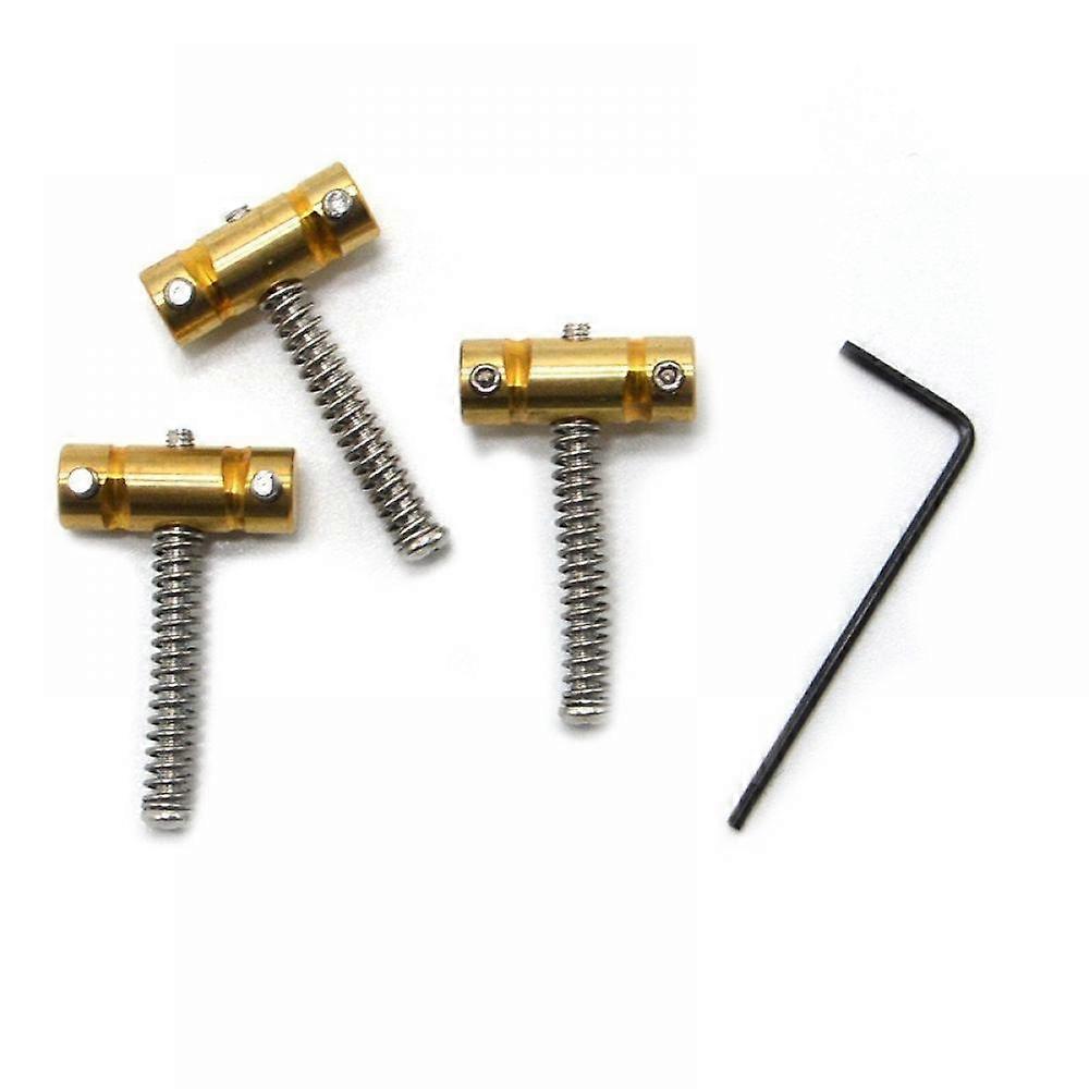 Guitar Bridge Saddle Set 3Pcs Brass 3 String Replacement Accessories