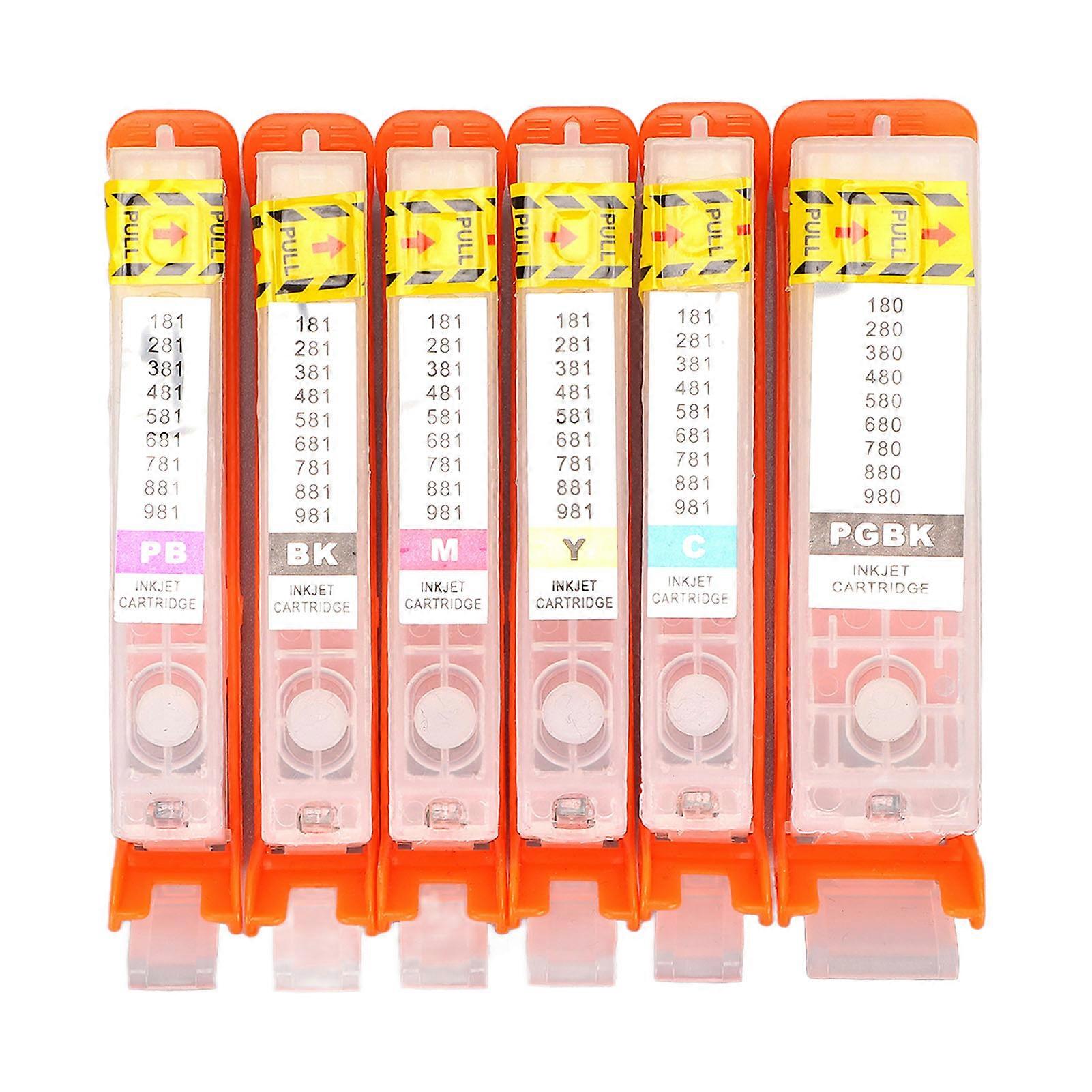 6Pcs Ink Cartridge Printer Accessory Set Kit for PIXMA TR7540 TR8540 TS6140 TS8140 TS9140