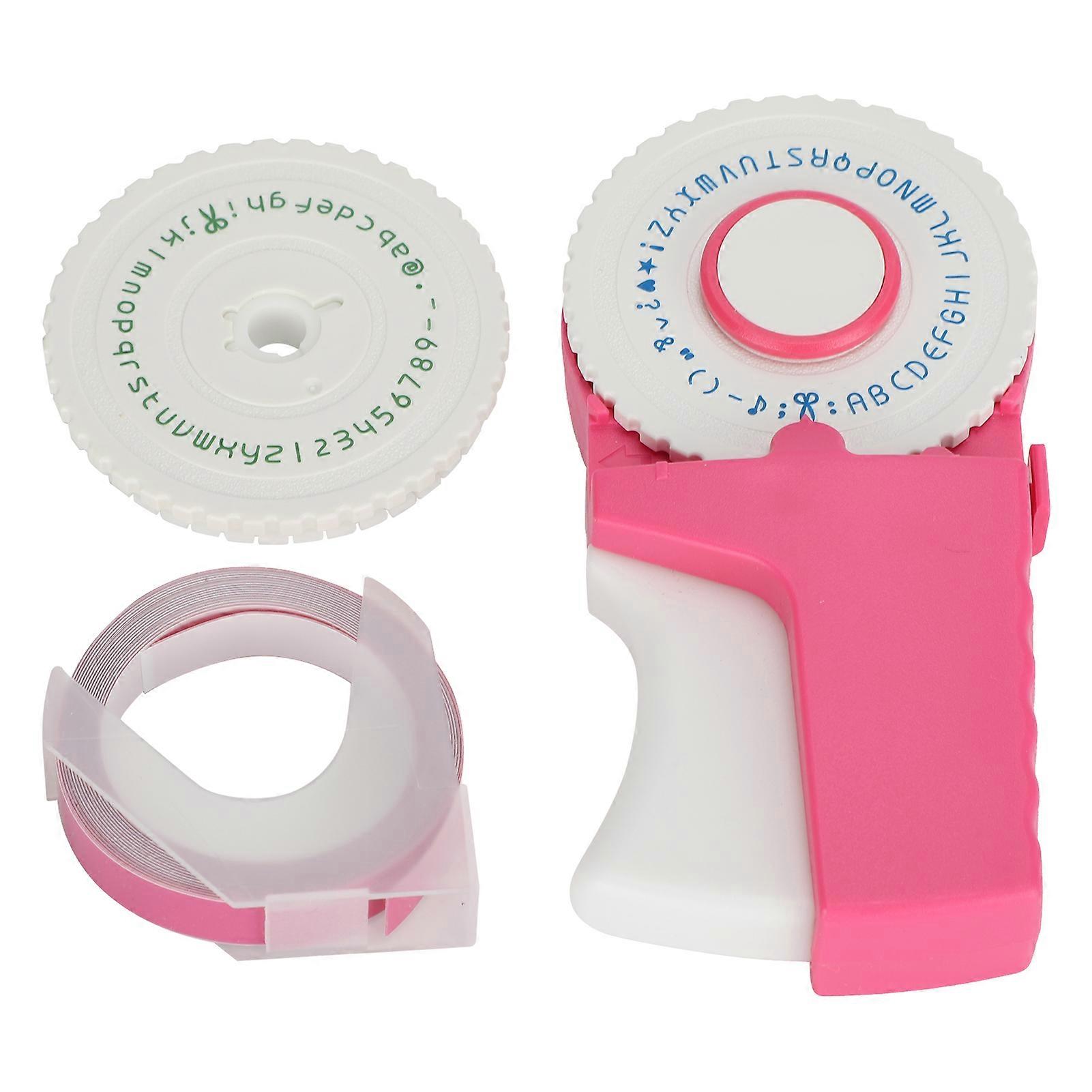 Embossing Manual Typewriter Label Making Embosser DIY Office Supplies Pink E?303 YEMAA