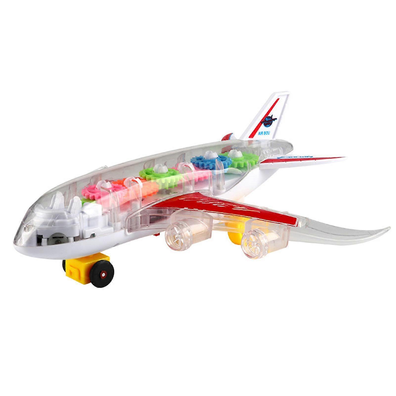 360 Degree Rotate Electric Airplane Simulation Toys With Light Music Mechanical Toy Airplane With Sound Light For Kids