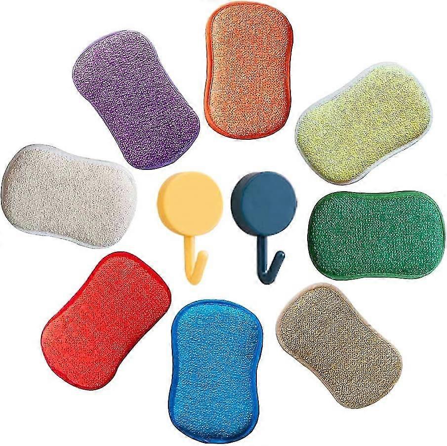 Microfiber Kitchen Swab Double Sided Scrubber Sponge