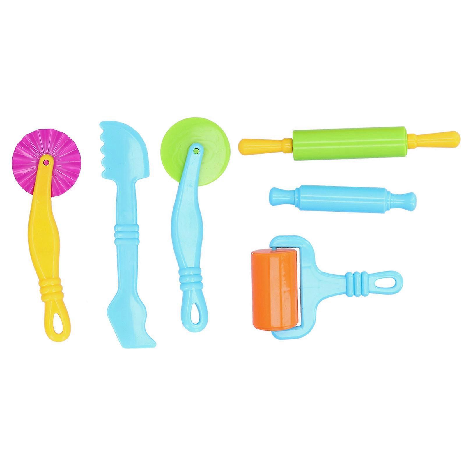 6pcs Clay Dough Tools Kit Art Clay Modeling Rollers Molds Cutters Tools Set for Children