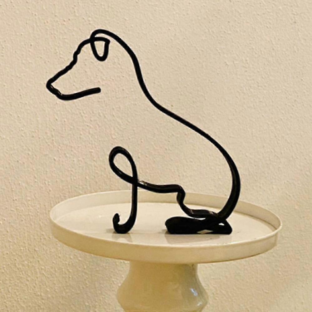 hmwy-modern minimalist metal dog sculpture home room decor statue art ornaments