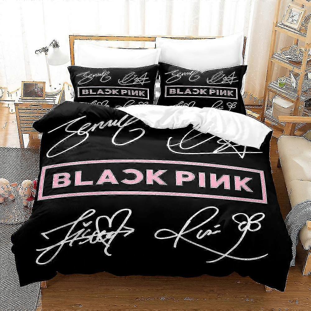B08 Blackpink 3d impresso roupa de cama conjunto edredom capa colcha capa fronha crianças presente