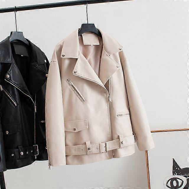 2024 ربيع الخريف المرأة الأرجواني سستة راكب الدراجة النارية سترة بو فو الجلود سترة فضفاضة دراجة نارية سترة معطف الإناث ملابس خارجية