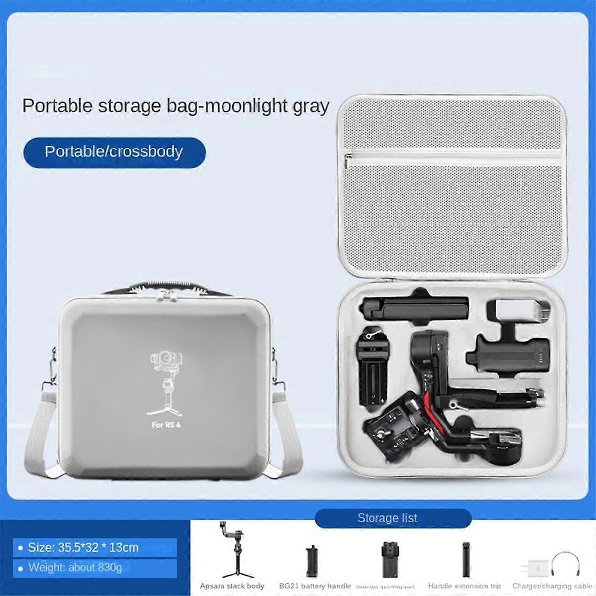 For 4 Storage Case Gimbal Stabilizer Accessories Handbag RS4 Suitcase Hardshell Gray