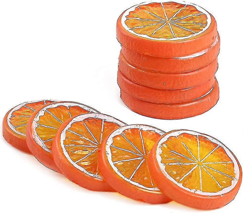 10 Pcs Gift Fake Lemon Slice Artificial Fruit Highly Simulation