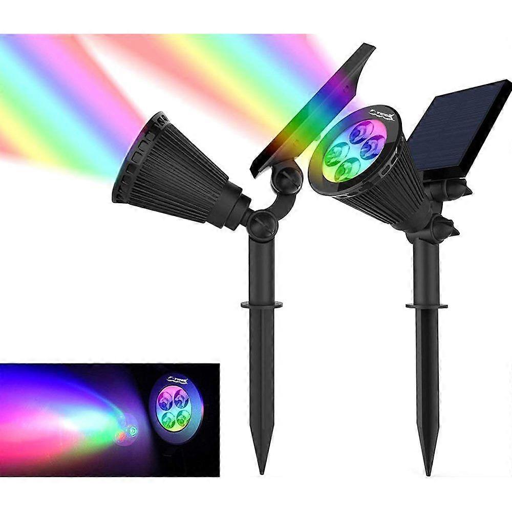 2 in 1 Colored Adjustable 4 LED Wall/Landscape Solar Lights