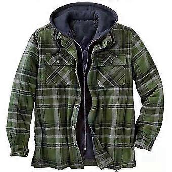 Lined Shacket Jacket for Men,Flannel Hoodie Quilted Mens Shackets Long Cute  Fall Shirts Plus Size Plaid Jacket