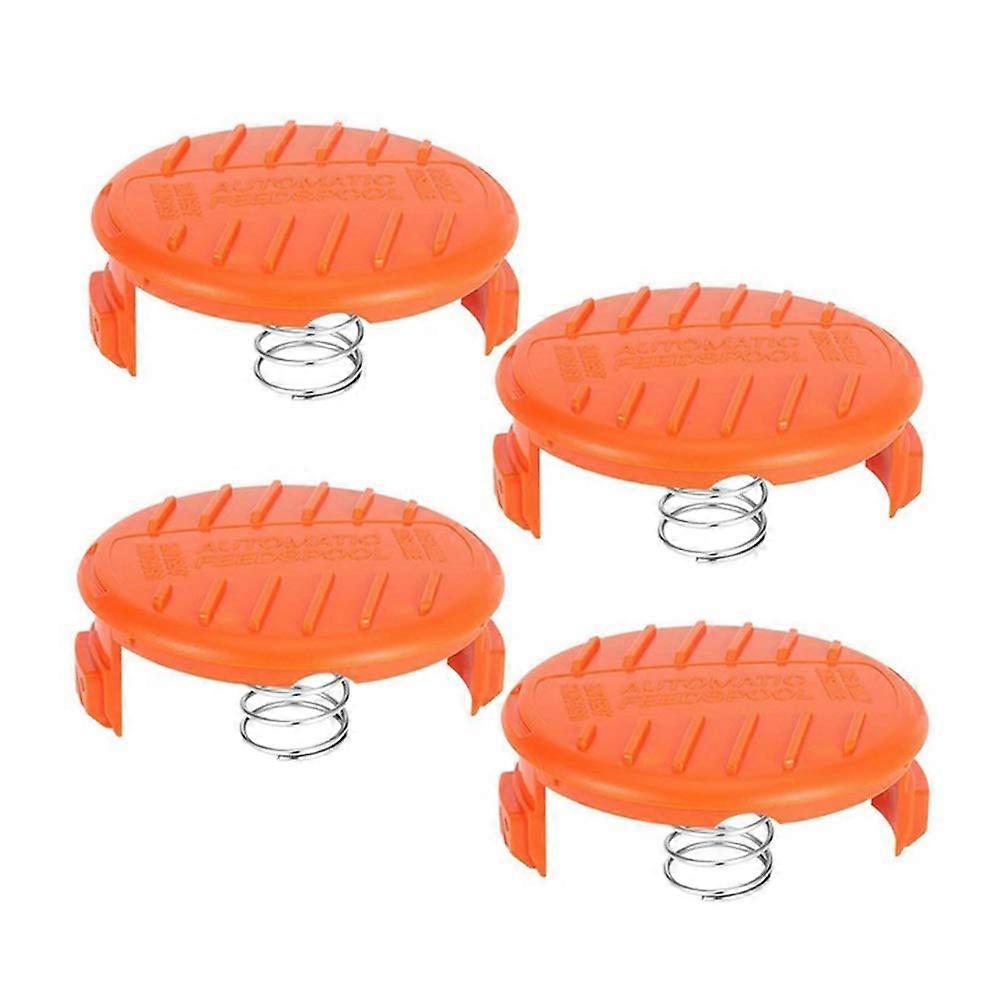 4pcs Spool Caps + 4pcs Springs Replacement Parts Accessories Compatible with Black-Decker RC-100-P Lawnmower
