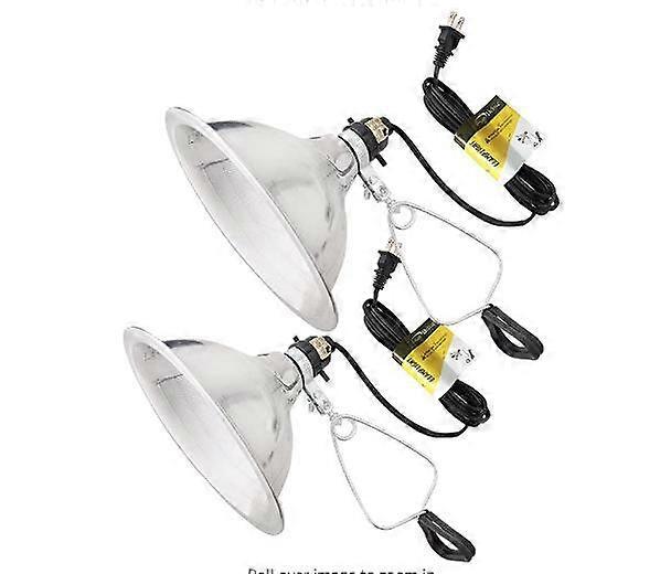 Clip Light with Removable 5.5" Aluminum Reflector, Up to 150W US Outlet (Bulb Not Included), 6ft (1.8m) Power Cord, 2-Pack