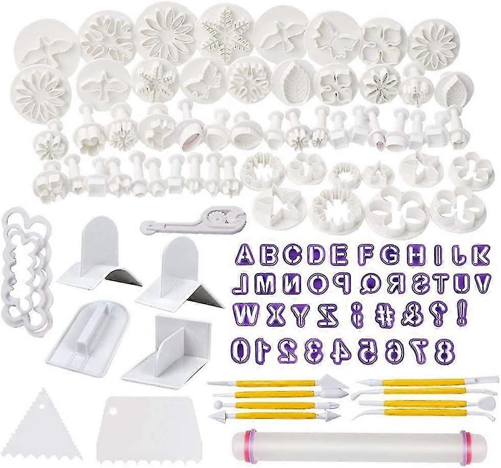 114 Piece Rose Shape Set Fondant Tool Stamp Cake Decorating Modeling Set