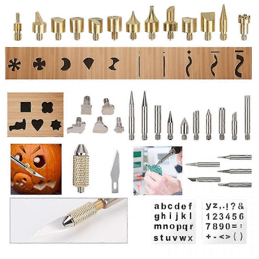 Diy Craft Soldering Iron Head Burning Welding Tools Wood Pyrography Kit
