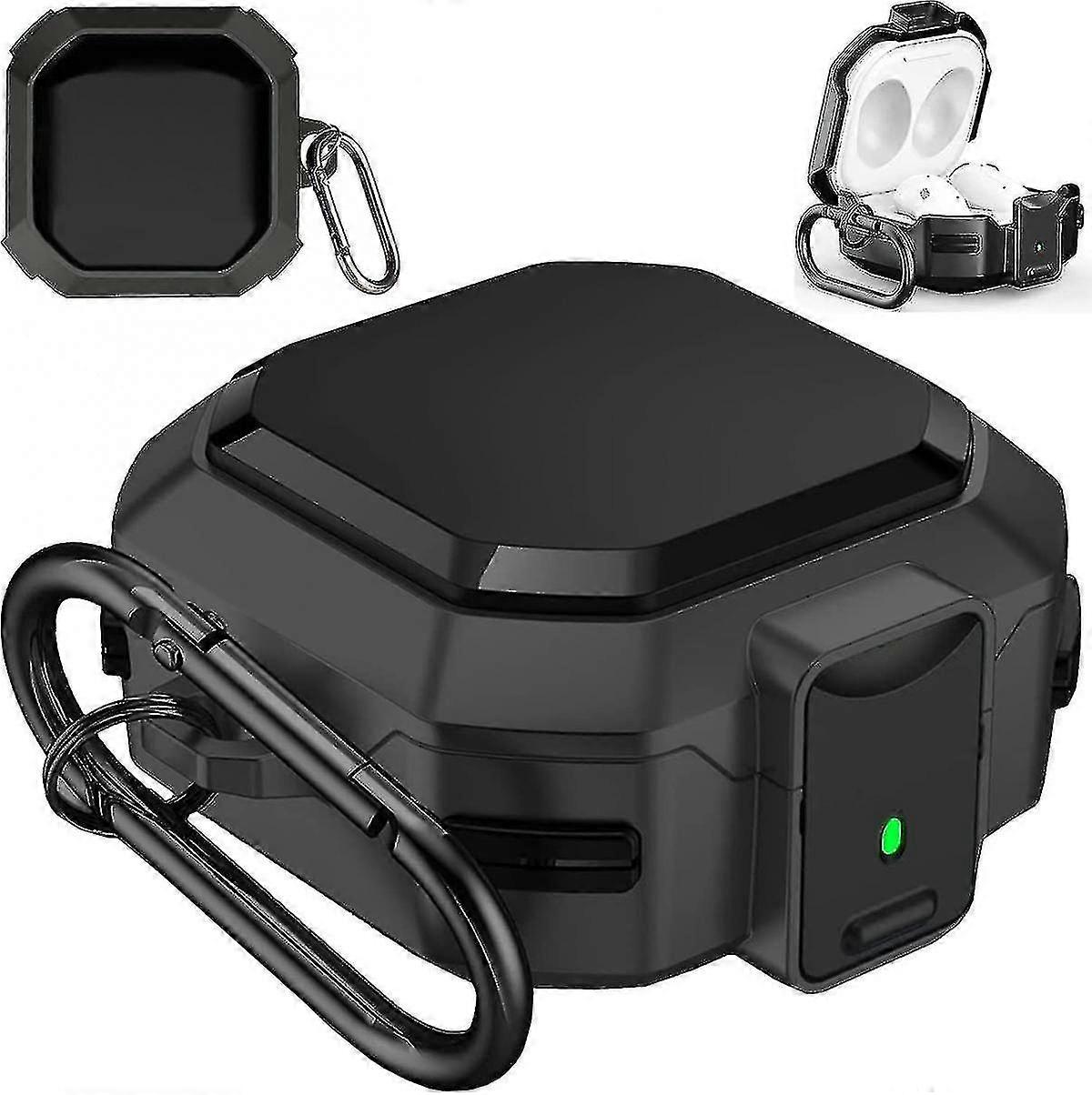 For Military Armor Case With Secure Lock For Samsung Galaxy Buds Pro Case/ Buds Live Case/ Buds 2 Case Cover Full-body Rugged Hard Shell For Men Wome