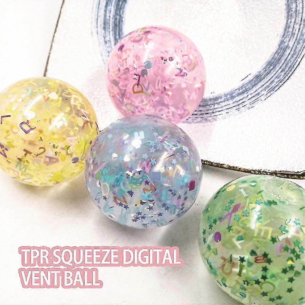 4pcs Letters Venting Ball Toy Squeeze Balls For Anxiety Stress Relief Calming To