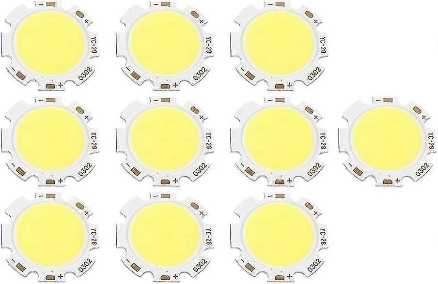 Led Bulbs -10pcs Round Cob 3w High Power Led Chip Bulb Lamp Light Warm White/natural White/white