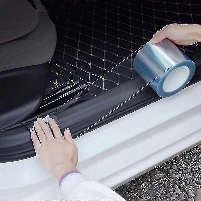 شفاف باب السيارة عتبة واقية الفيلم، لاصق الذاتي فيلم واقية لمعظم السيارات (10 سم × 5 م)