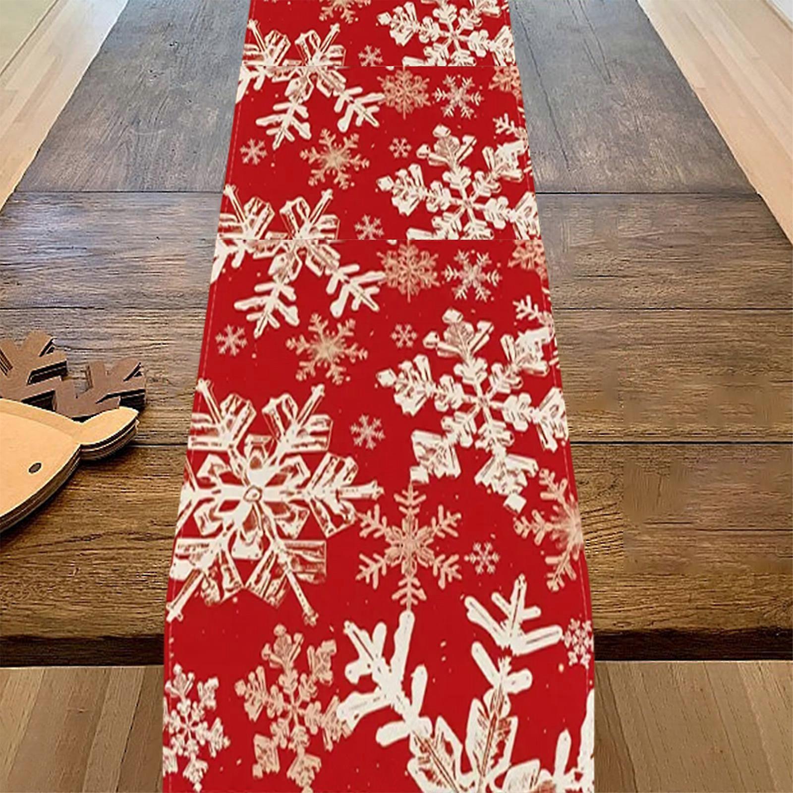 Christmas Snowflake Tablecloth Red Snowflake Tablecloth Rectangular Tablecloth Holiday Gift Dusts Cloth Holiday Essential For Restaurant Party