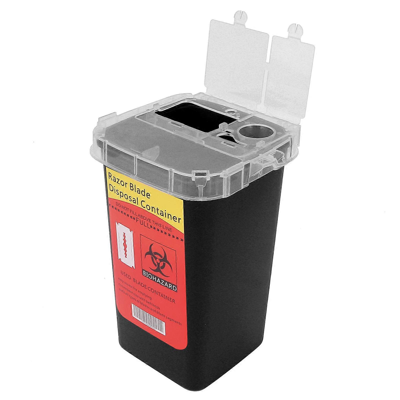 Razor Blades Disposal Case Plastic Waste Blade Syringe Needles Trash Storage BoxBlack