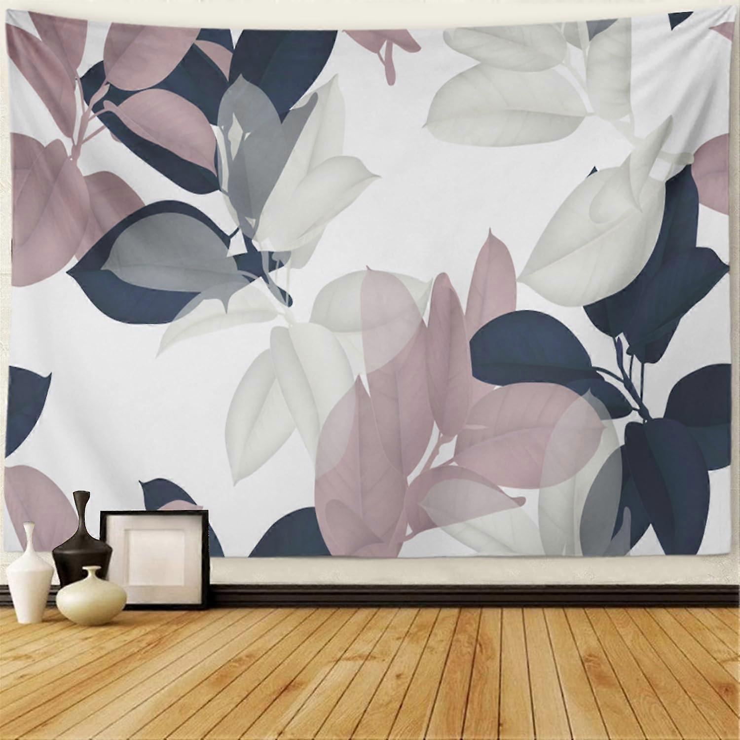 İncir Duvar Halısı Çiçekli Mavi Pembe Ve Beyaz Bitki Yaprakları Flora Yaprak Duvar Kağıdı Duvar Halısı Duvar Asılı Duvar Dekoru Goblen Yatak Odası Oturma Odası için