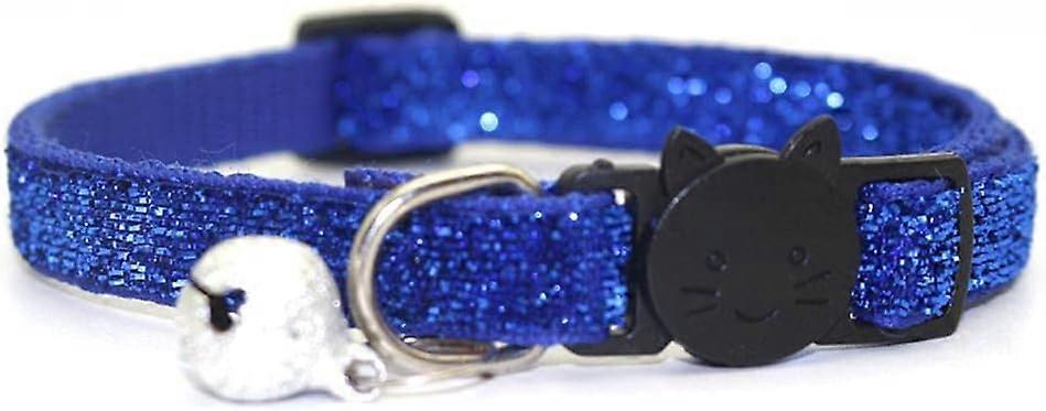 Cat Collar with Bell  Anti Strangulation Cat Collar  Adjustable Safety Collars for Kitten and Cats (Blue)