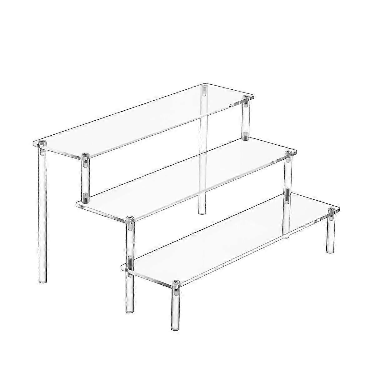 Acrylic Display Risers, Perfume Stand Organizer, Clear Acrylic Shelf Risers for Stands for Food, Ta