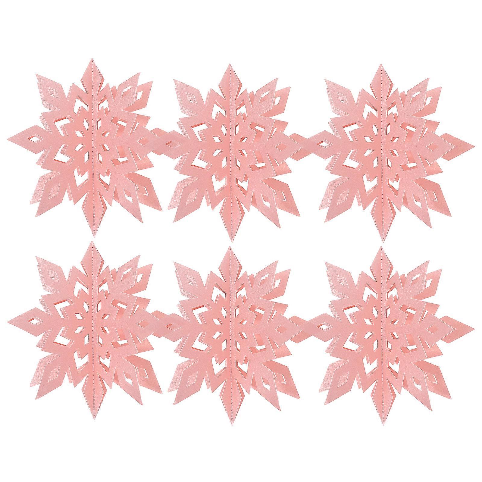 6pcs חורף חג המולד תלוי פתיתי שלג קישוטים 3D נייר פתיתי שלג תלוי זר