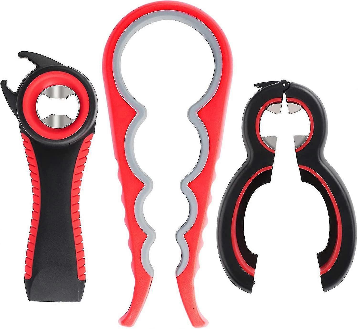 3 Pieces 6 In 1 Multifunctional Manual Jar Opener Easy Can Opener Can Opener Rubber Jars Jar Clamp Suitable Weak Hands, Elderly And Arthritis Patients