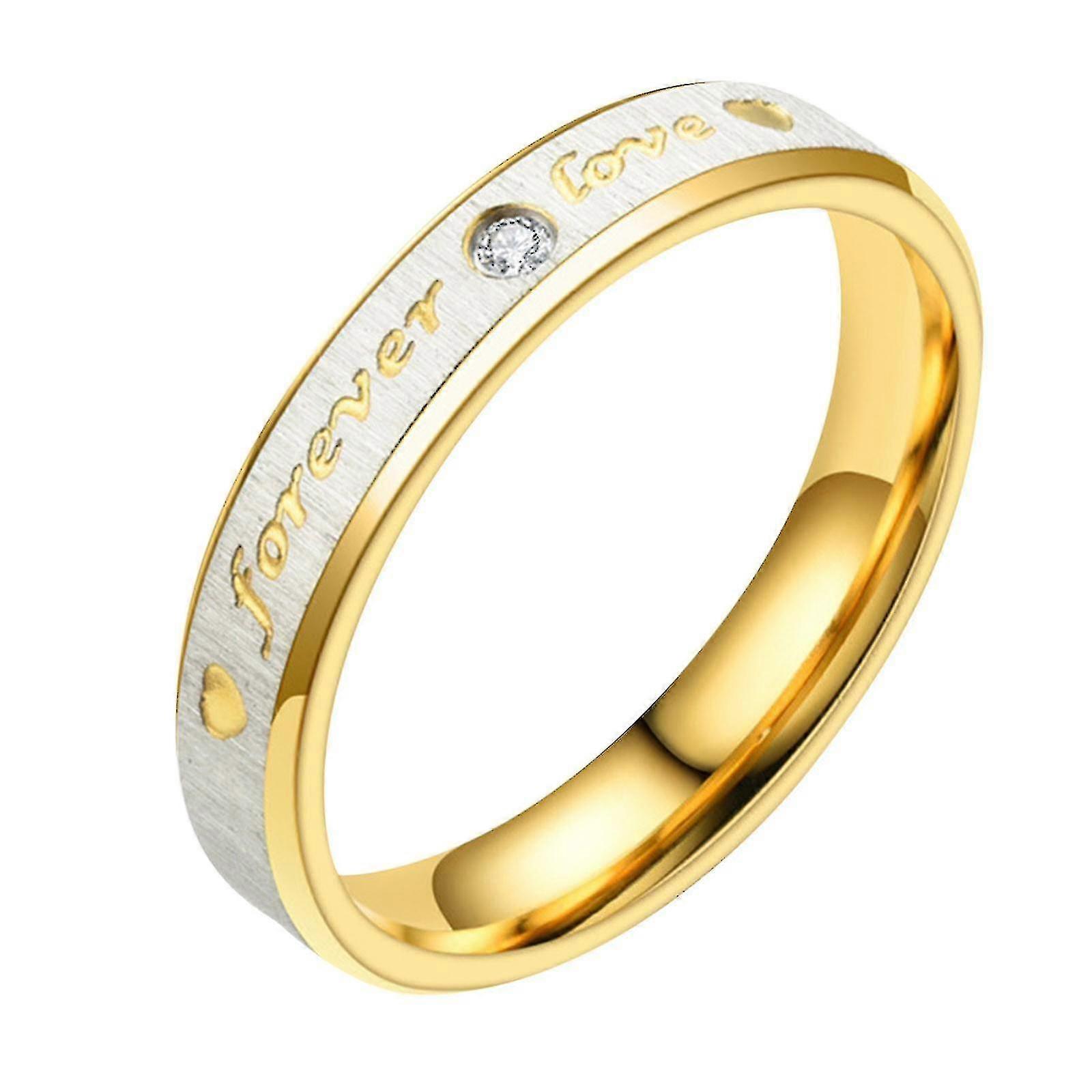 Titanium Steel Couple Ring Stainless Steel Diamond Ring